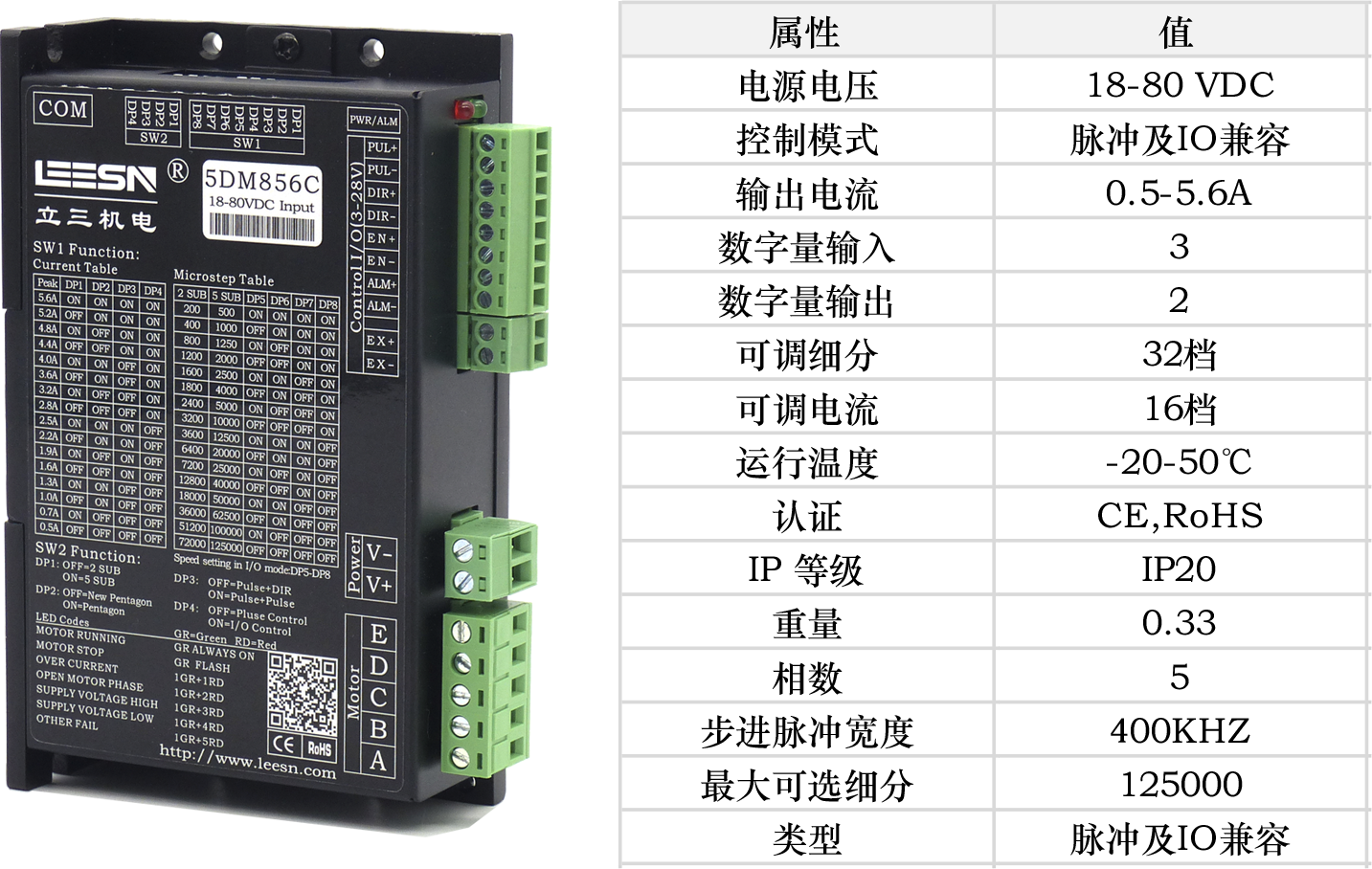 【立三新品】5DM856系列五相步进驱动器