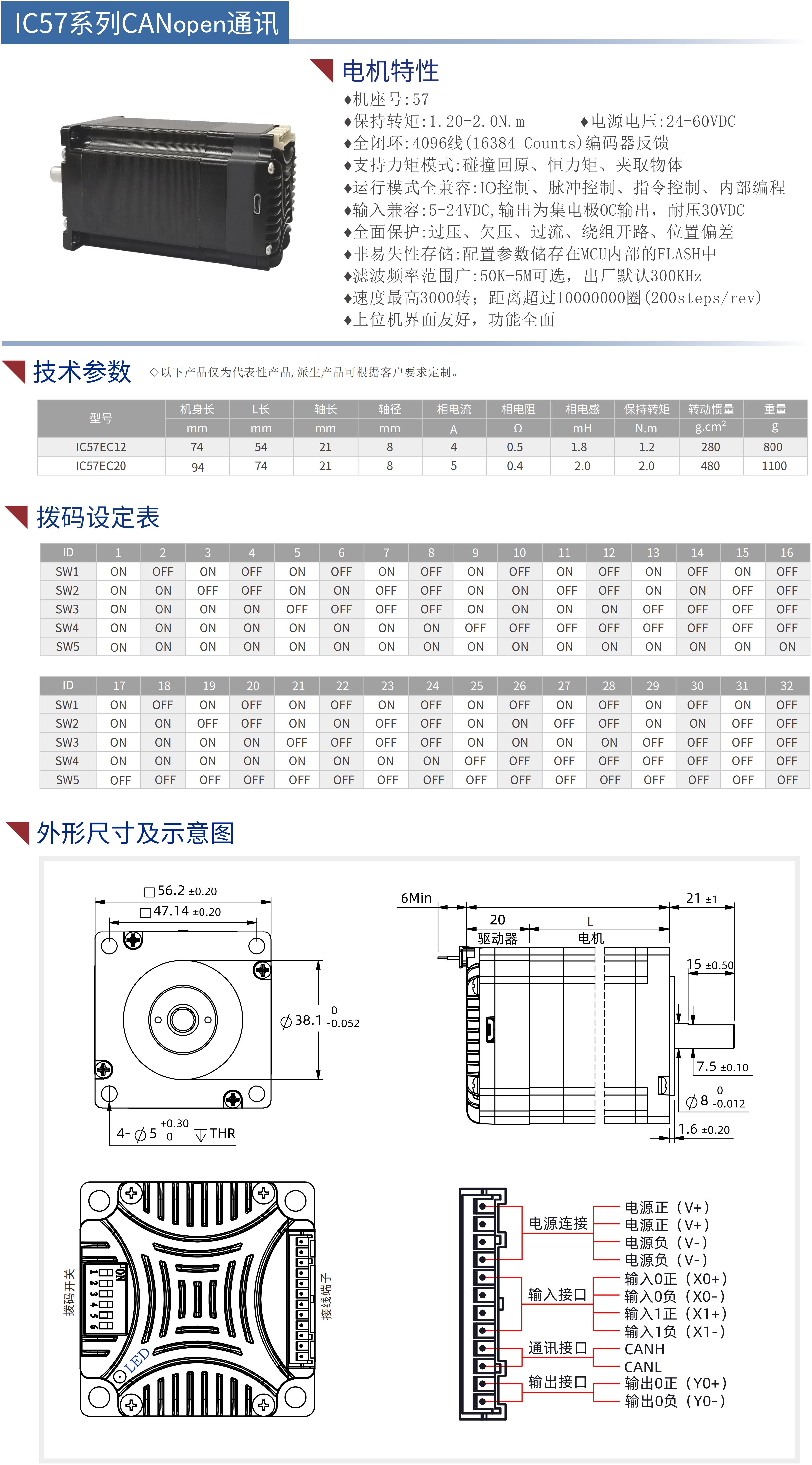57集成式步进伺服电机（CANopen）