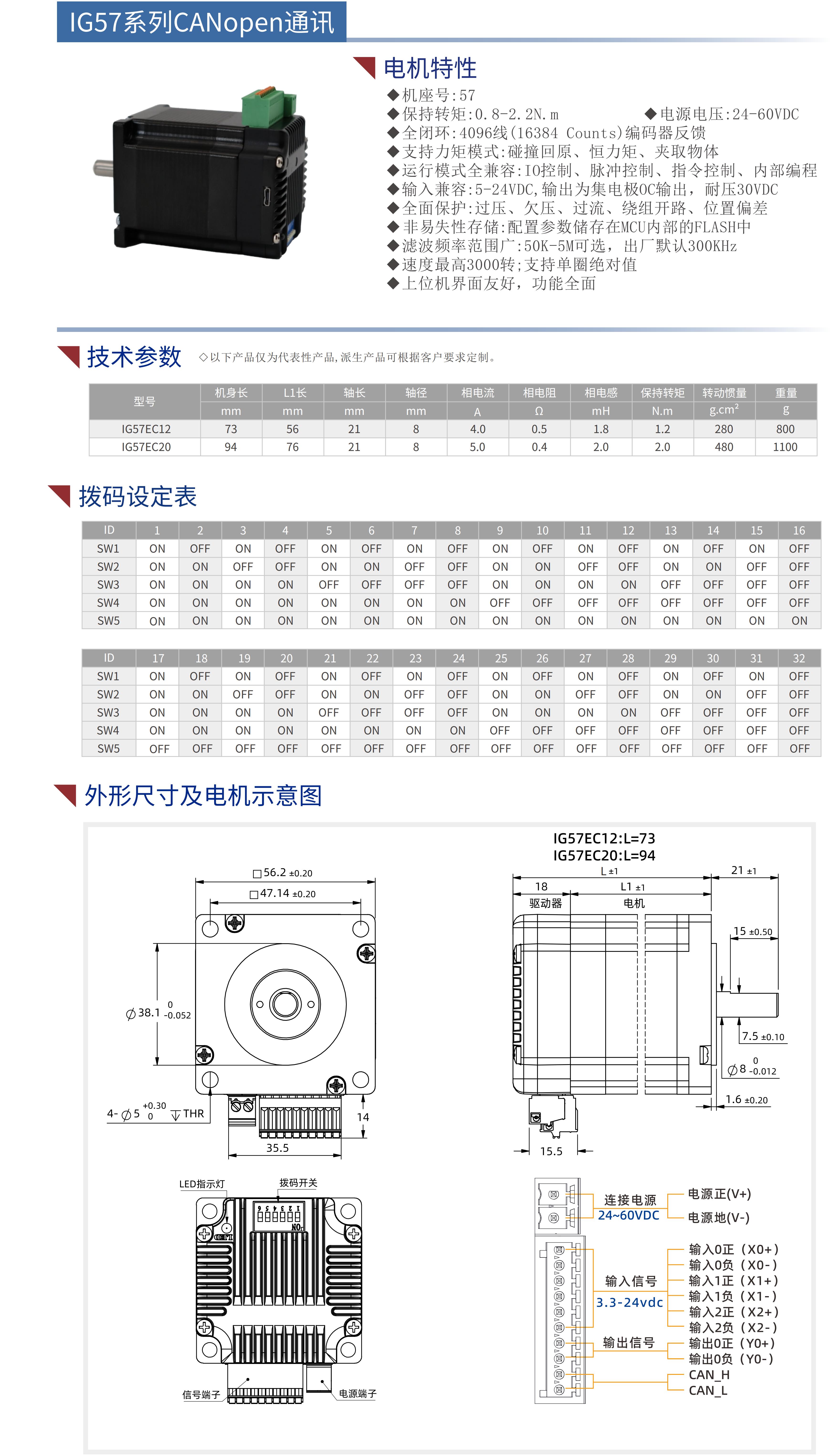 57集成式步进伺服电机CANopen)