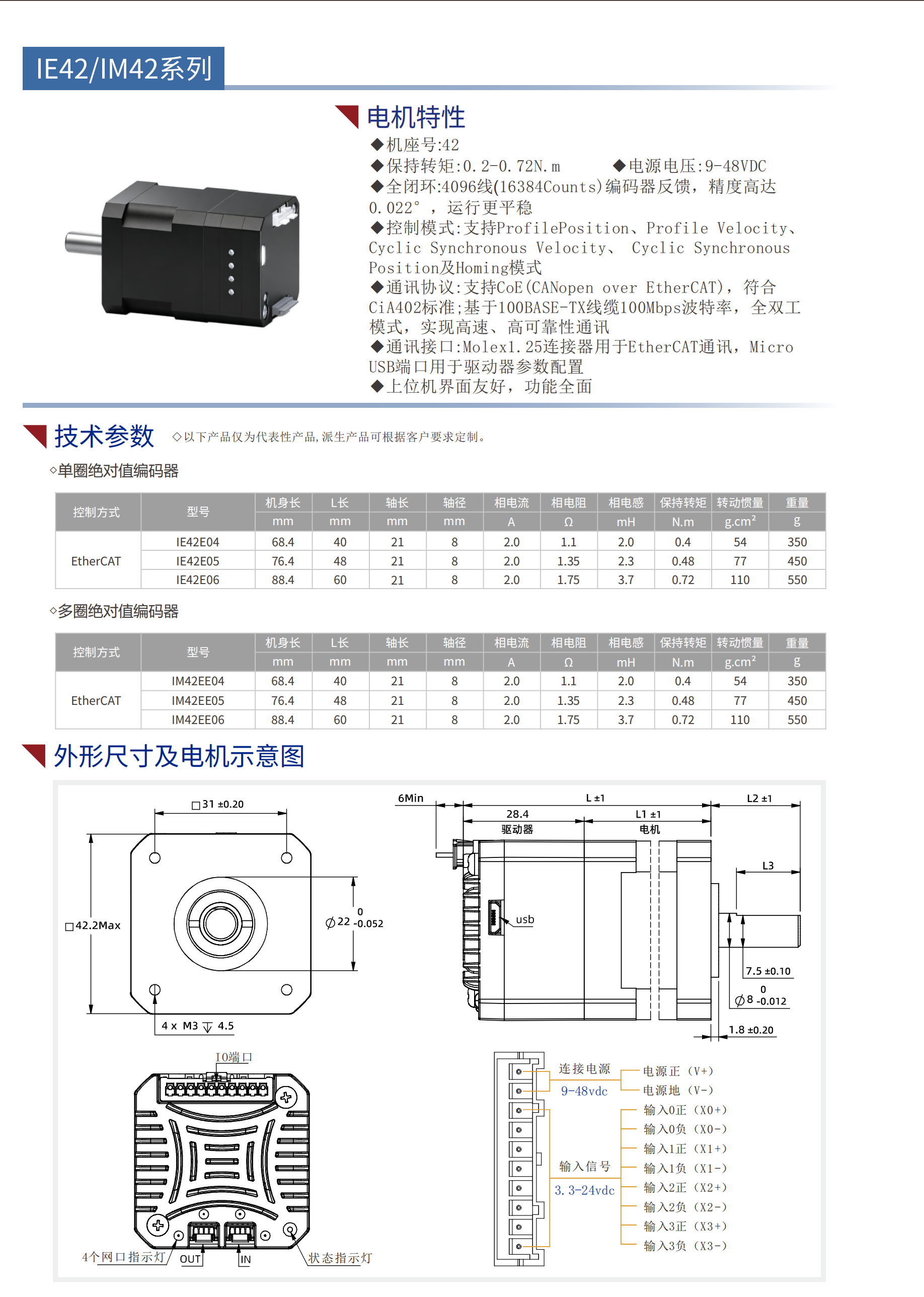 42集成式步进伺服电机（EtherCAT通讯）